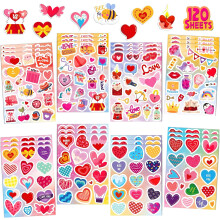 Valentine Heart Stickers Kids 120 Sheets 1995 Pieces