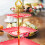 3 Tier Rustic Cupcake Stand in Red for Wedding Dessert and Cake Display 5
