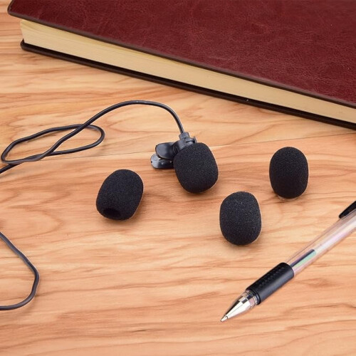 Mini Lapel Headset Microphone Windscreen Foam Cover Black 1