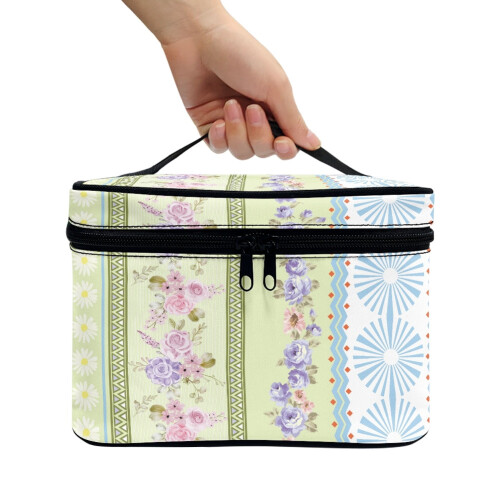 Travel Makeup Bag Polyester Floral Pattern 1