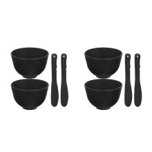 2Sets Silicone Face Mask Mixing Bowl Set Black for Skin Care