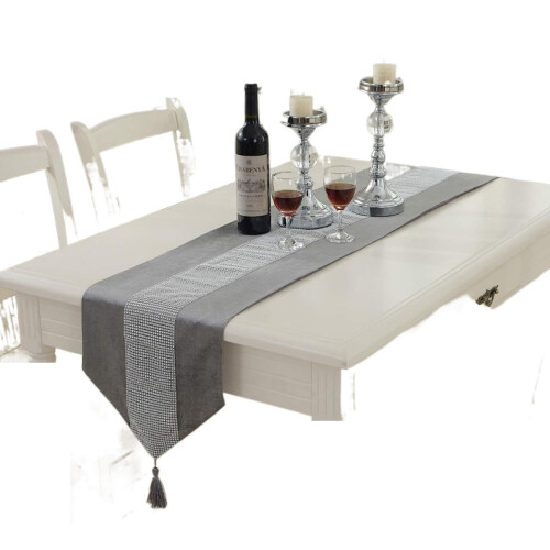 Modern Style Table RunnerClassic Table Runner with Tassels for Dining Kitchen Dresser Decor 2