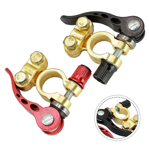 2Pcs Car Battery Terminal Connector Top Post Positive Negative 1