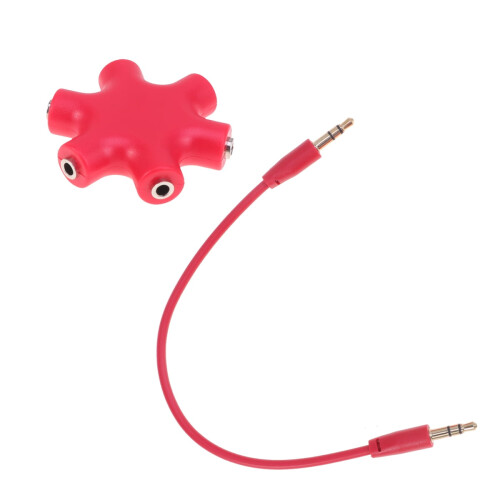 Audio Connector Adapter Red 1Pcs Hexangular 2x1.97x0.51in 1