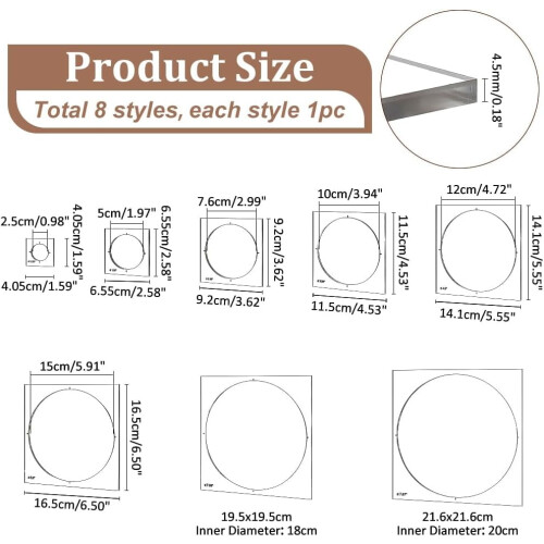Clear Acrylic Router Template Set 8-Piece 1