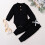 Baby Boy Corduroy Button-Down Bodysuit Set Black 0-3 Months 2