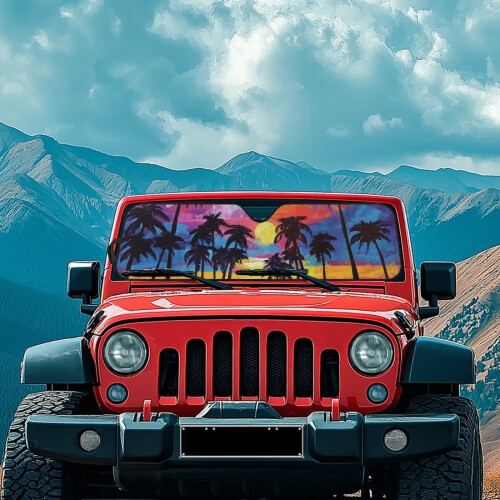 Πτυσσόμενο παρμπρίζ με φοίνικα για Jeep Wrangler JL/JLU2018-2025, Σκίαστρο ηλίου με προστασία 2