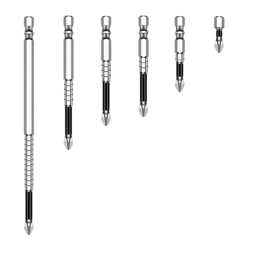 COMEET Screwdriver Bits,6Pcs Antislip Screwdriver Bits Set Alloy Steel for Multiple Screw Specifications and Hand Repair Projects 2