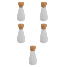5Pcs White Manual Pepper Grinder Portable Kitchen Spice Mill with Lid
