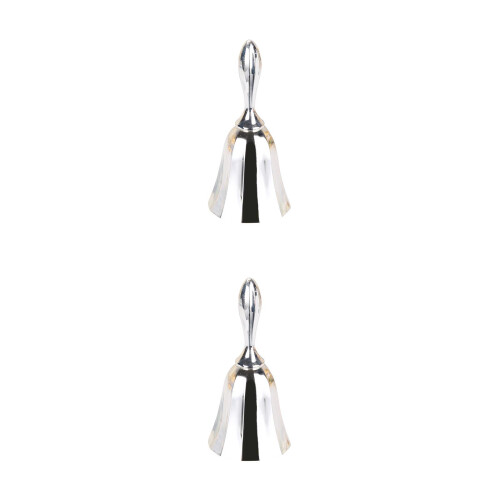 2Pcs Classic Silver Alloy Desktop Bell Reception Service Bell