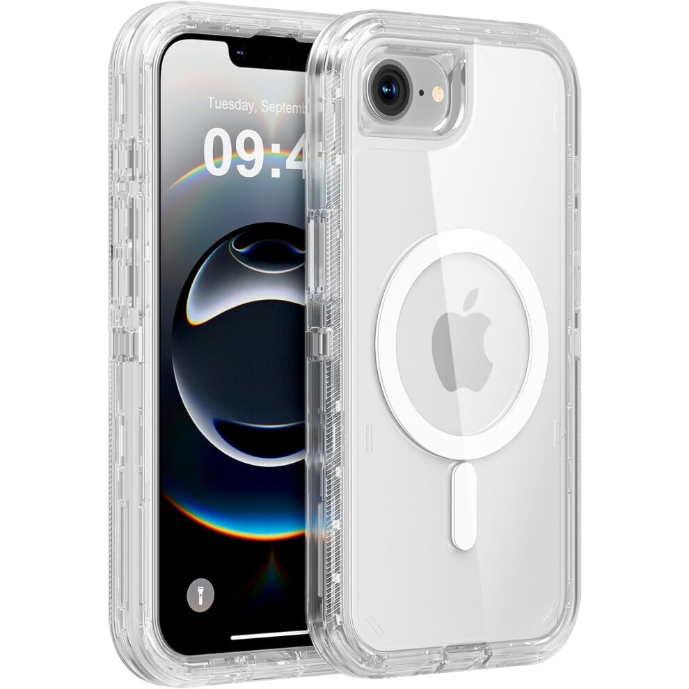 Compatible With Iphone 16E Magsafe Case: Transparent, Triple-Layer Magnetic, Shockproof & Drop-Proof 9464372750221