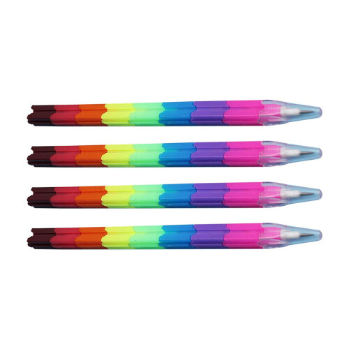 Multicolor Non-Sharpening Writing Pencils Set | Stackable Creative Tool for Drawing, Crafting & Fun Activities | 4 Piece Colorful Pencil Set 1