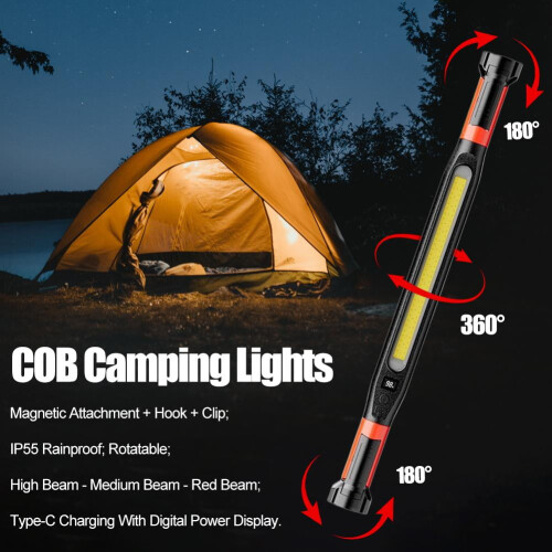 LED Work Light Rechargeable Magnetic with Hooks 1
