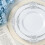 White Gold-Rim Plastic Dinnerware Set for 50 Guests 2