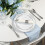 White Gold-Rim Plastic Dinnerware Set for 50 Guests 5
