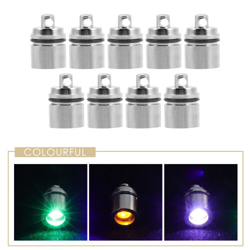 9Pcs Flashlight Keyring Silver Plastic For Bbq And Dog Walking 1