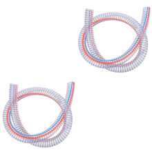 2Pcs Flexible Spiral Hose PVC Steel for Gasoline Oil and Water Suction