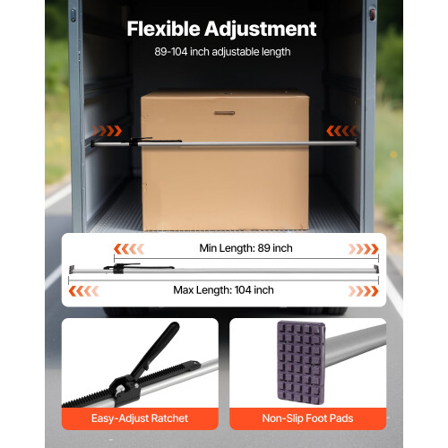Adjustable Cargo Bar Steel Load Stabilizer Set of 2 2