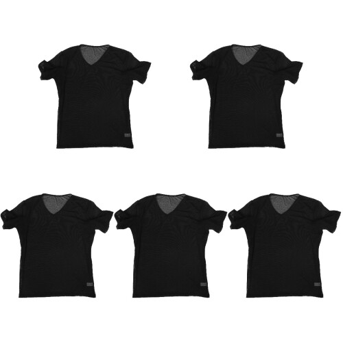 5Pcs Breathable Nylon Men Sweat Proof Undershirts with Underarm Pads