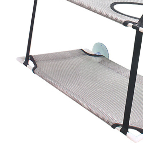 Double Layer Gray Cat Hammock with Strong Suction Cup, Window Perch 2