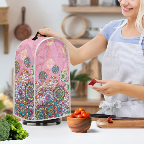 Flowers Pattern Blender Dust Cover for Kitchen Use Stylish for Kitchen with Reusable 2