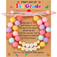 Preschool to 2nd Grade First Day Bracelets, Big Sister & Daughter Gifts from Mom – Birthday/Christmas Jewelry (Compatible with Kids)