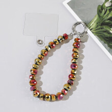 Crystal Beaded Phone Wrist Strap with Tether Tab Sparkling Cute Phone Charm Bracelet Strap for Women