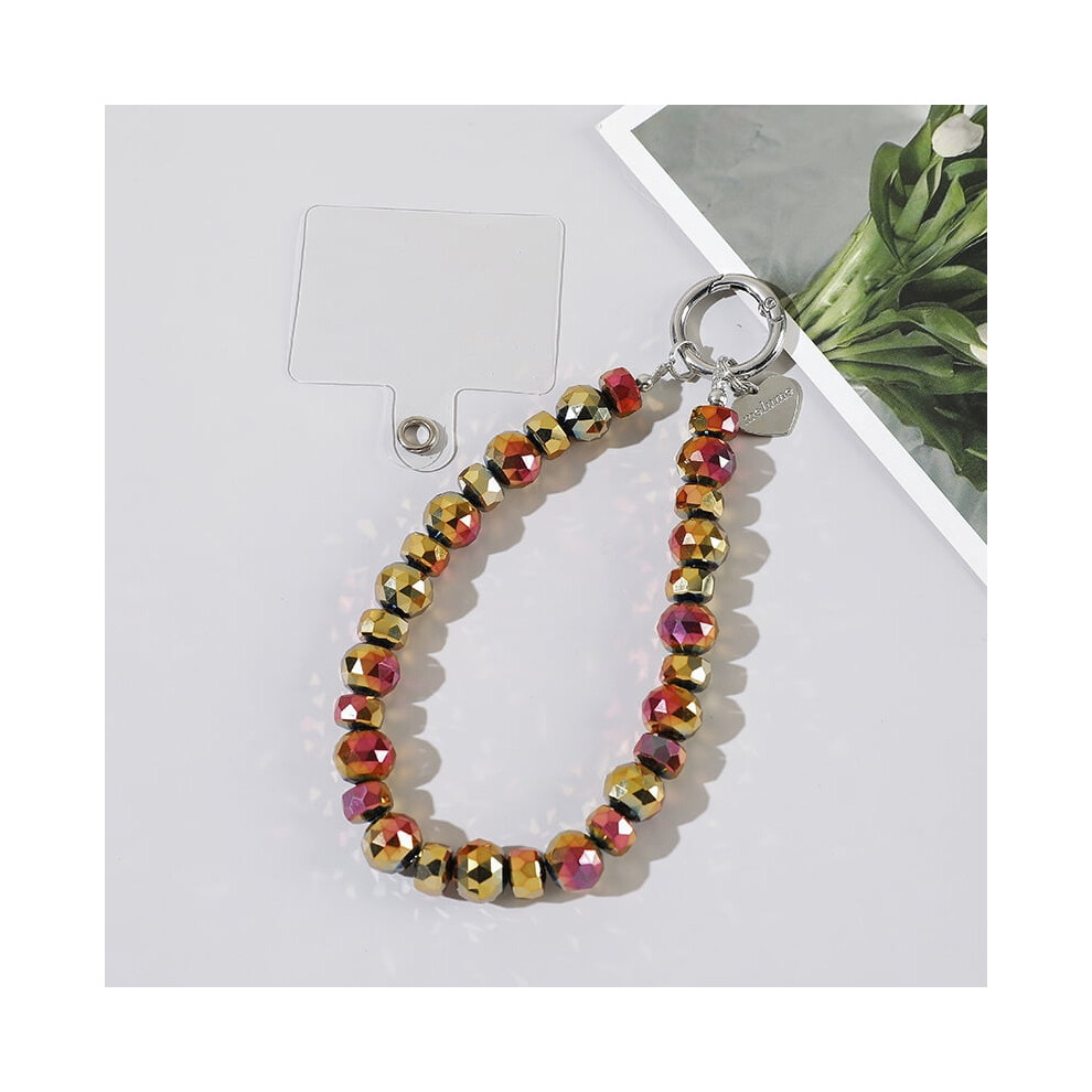 Crystal Beaded Phone Wrist Strap With Tether Tab Sparkling Cute Phone Charm Bracelet Strap For Women 9357860231282