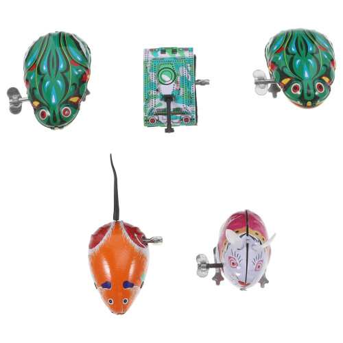 Spring Wind Up Toys Iron Animal Shapes 5 Pcs