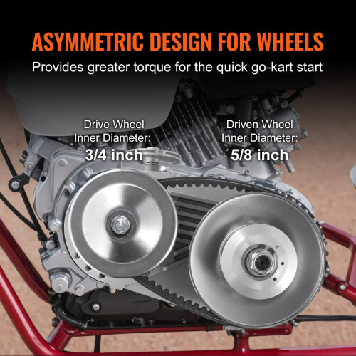 Clutch for 2-8HP Engine 2000 RPM Asymmetric Wheels Rubber 1