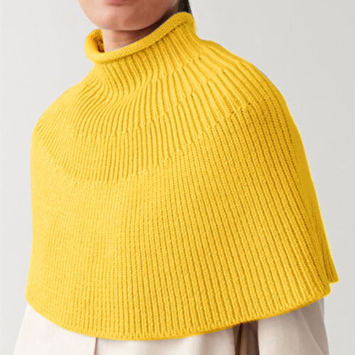Women's Knitted Turtleneck Shawl Wrap Solid Color 2