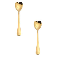 Rainbow Stainless Steel Dinner Spoon Valentine'S Day Love Themed Serving Spoon Table Household Cutlery Utensils Sturdy Colorful Spoon Silverware 2PCS