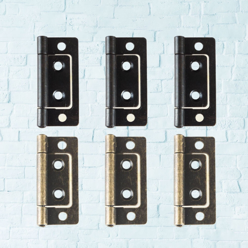 Ounona 6Pcs Thickened Silent Door Hinge For Home Use Copper Iron Hinge With Black Bronze Color 9193271234739