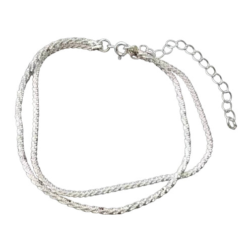 Women's Rhinestone Anklet Silver Adjustable 1