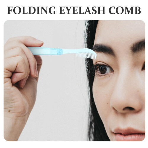 Double-ended Folding Eyelash Comb 14.80X1.50X0.60CM Blue 2