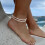 Women's Rhinestone Anklet Silver Adjustable 3
