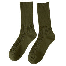 Calze da donna in cotone verde militare, modello morbido, calde e invernali, taglia unica, compatibili con tutte le scarpe.