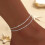 Women's Rhinestone Anklet Silver Adjustable 4