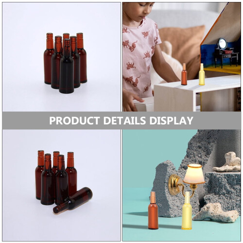 12pcs Mini Beer Bottle Miniature Doll House Simulation Small Beer Bottle Models 1