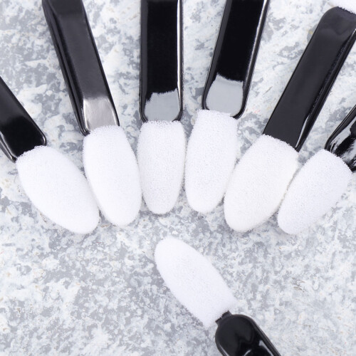 100Pièces Outils Double Embout Pinceaux Yeux Blancs 2