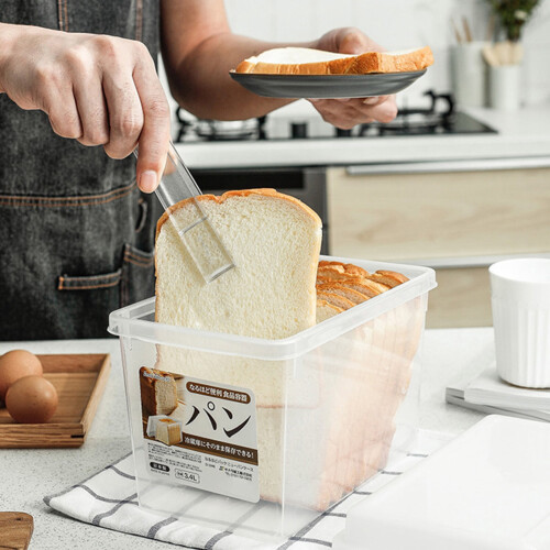 3.4L Airtight Bread Storage Box, BPA-Free, Stackable, Clear, for Kitchen Counter & Fridge – Compatible with Standard Bread Sizes 2