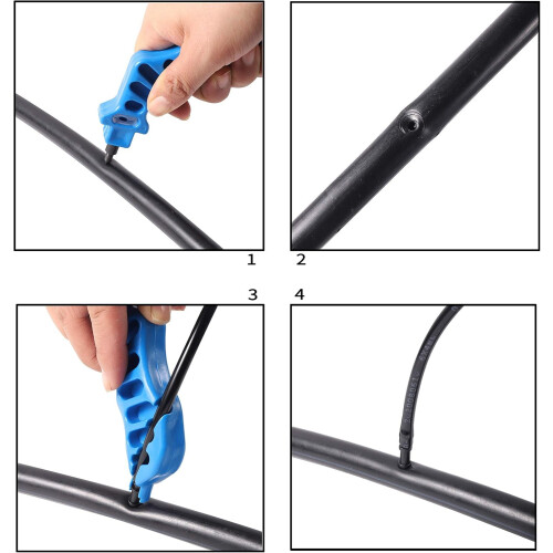 Drip Irrigation Hole Punch and Fitting Insertion Tool for 2