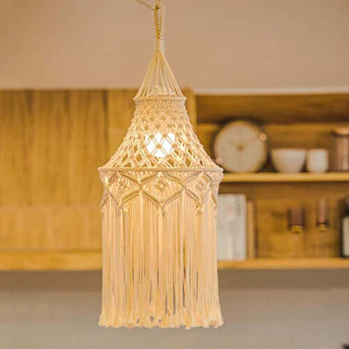 Abajur de teto em corda de algodão trançada e ferro para decoração de casa (1 peça)
