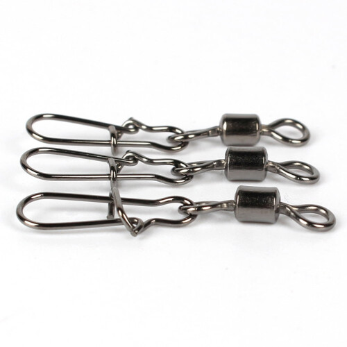 Fishing Swivel Clips Silver 40 pcs