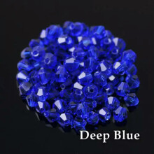 Crystal glass bicone beads deep blue 3mm 100 pcs