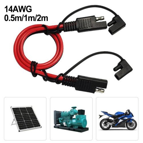 Sae To Sae Extension Cable 14Awg, Quick Disconnect Wire Harness For Solar Panel 0.5M 1