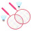 1Ensemble Ensemble Badminton Pour Enfants Rackets Rosé Portable 9