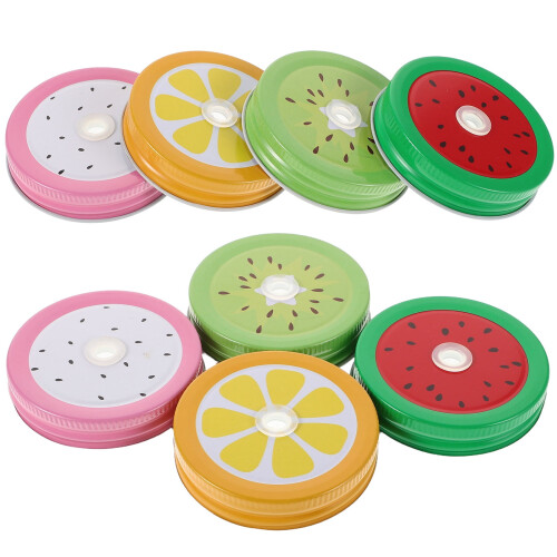 Μεταλλικά καπάκια βάζων Worgeous8pcs με οπές από καλαμάκι, ανθεκτικά στη διαρροή,