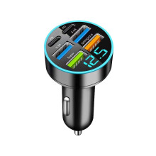 Car Digital Display Charger 4usb 66W Fast Charging Phone PD Mobile Head V3L9