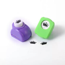 Random Color Mini Plastic Paper Punches Craft Cutter Scrapbooking Pick Patterns-Crown B-15x9mm